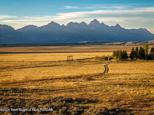 property view of mountains with a rural view