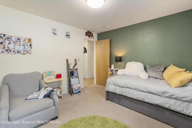 bedroom with carpet floors