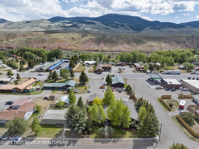 aerial view featuring a mountain view