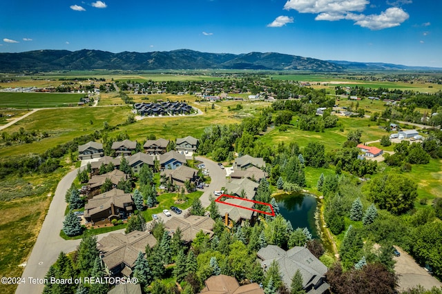 bird's eye view featuring a mountain view