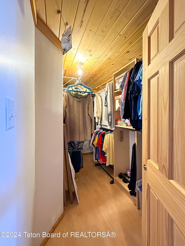 spacious closet with hardwood / wood-style floors