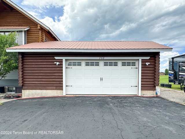 view of garage