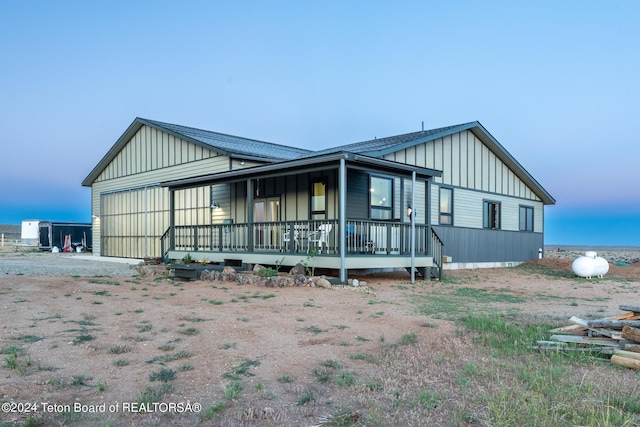 78 E Fork Big Sandy, Boulder, WY 82923 - view of front of property featuring covered porch and board and batten siding