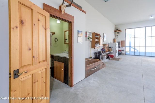 78 E Fork Big Sandy, Boulder, WY 82923 - hall featuring concrete flooring and a sink