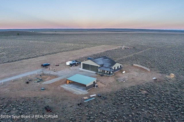 78 E Fork Big Sandy, Boulder, WY 82923 - aerial view at dusk featuring a rural view