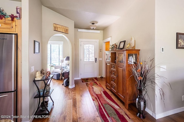 foyer with hardwood / wood-style floors