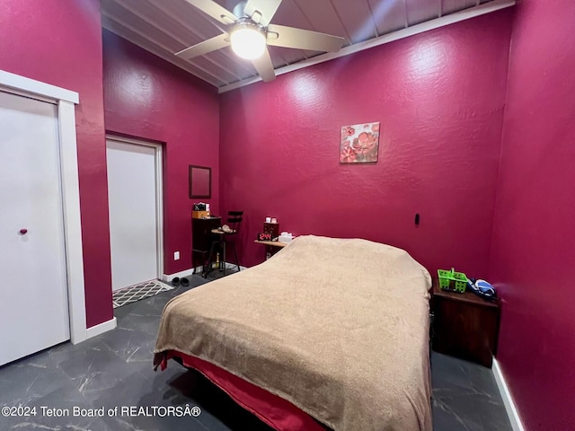 2 E Shoshone, Boulder, WY 82923 - bedroom featuring a textured wall and ceiling fan