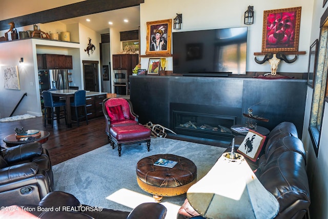 living room featuring wood-type flooring