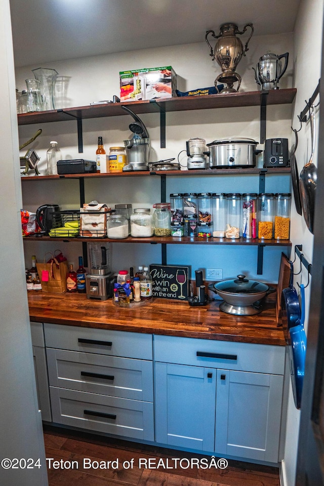 bar with wood counters