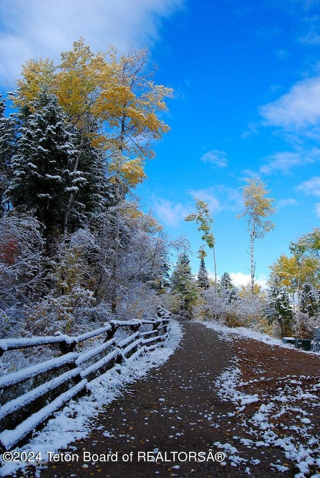 view of snowy view