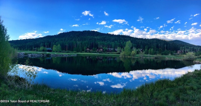 property view of water featuring a mountain view