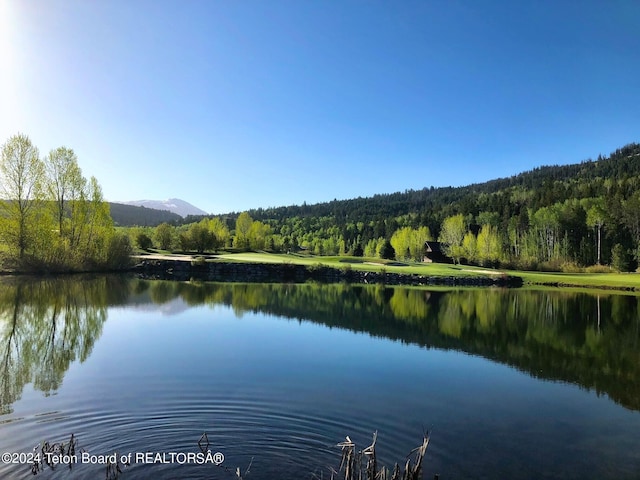 property view of water featuring a mountain view