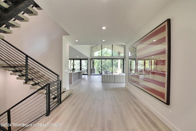 corridor featuring light hardwood / wood-style flooring