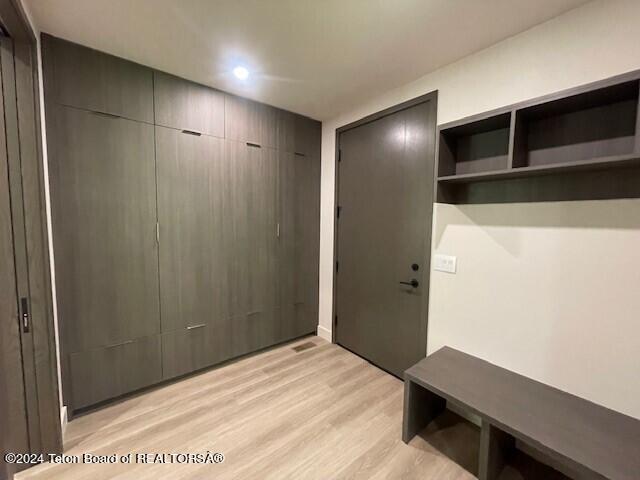 mudroom featuring light hardwood / wood-style floors