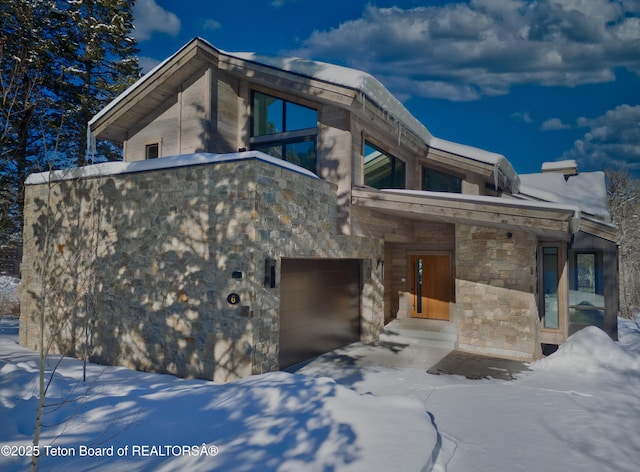 contemporary house with a garage