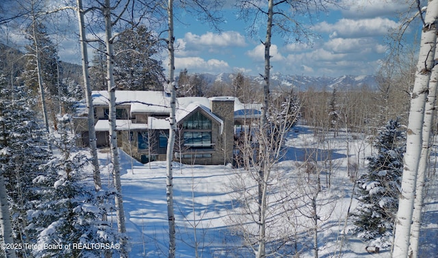 exterior space with a mountain view