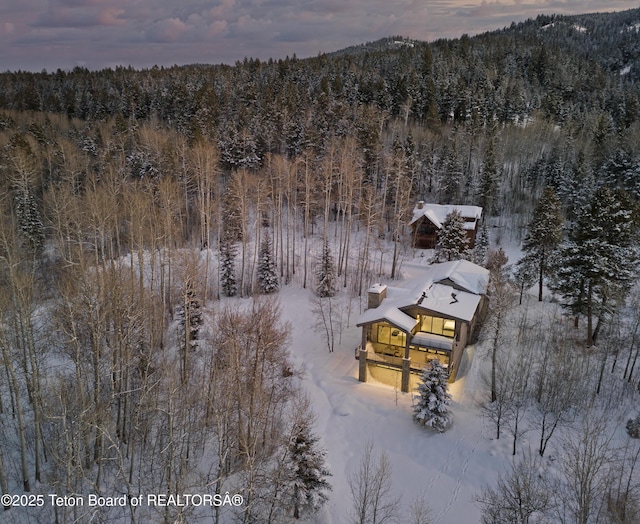 view of snowy aerial view