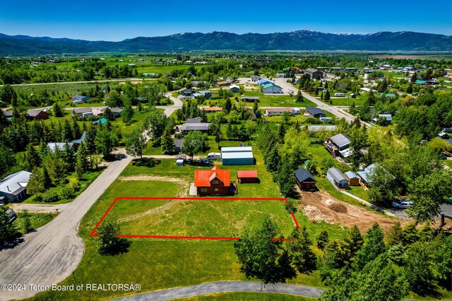 bird's eye view featuring a mountain view