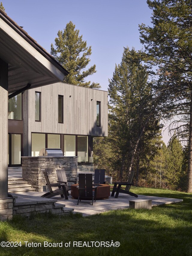7750 N Lower Granite Ridge Rd, Teton Village, WY 83025 - view of patio with exterior kitchen