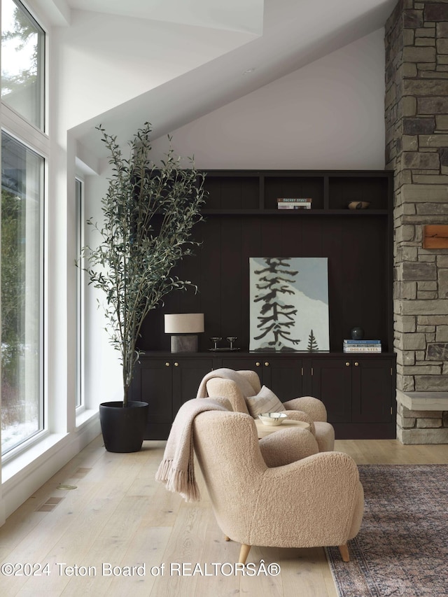 7750 N Lower Granite Ridge Rd, Teton Village, WY 83025 - living room with light wood finished floors and high vaulted ceiling