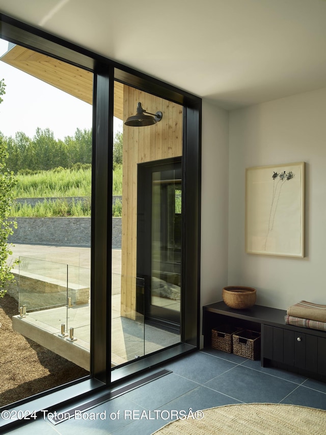 2680 Trader Rd, Jackson, WY 83001 - doorway with plenty of natural light and dark tile patterned floors
