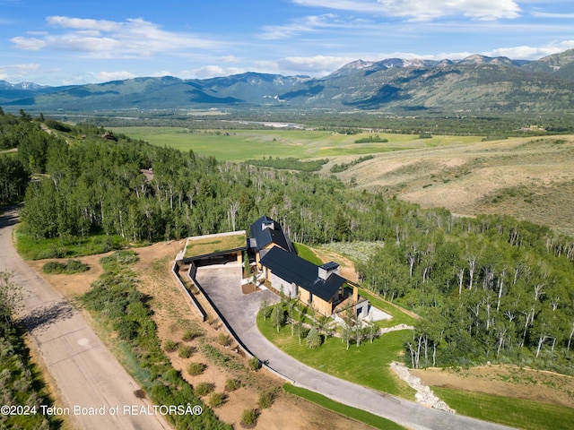 2680 Trader Rd, Jackson, WY 83001 - drone / aerial view featuring a mountain view