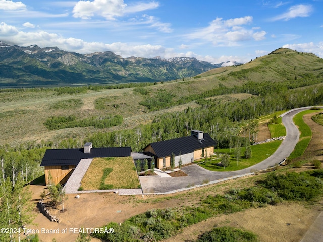 2680 Trader Rd, Jackson, WY 83001 - drone / aerial view with a mountain view