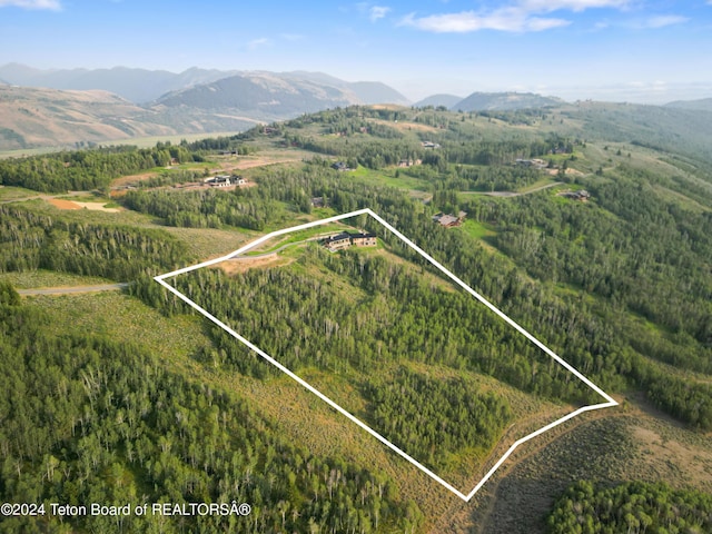 2680 Trader Rd, Jackson, WY 83001 - aerial view featuring a view of trees and a mountain view