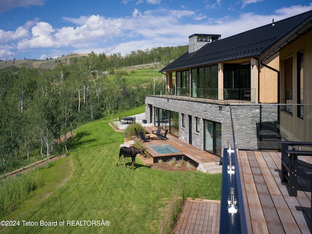 2680 Trader Rd, Jackson, WY 83001 - exterior space with a yard and an outdoor fire pit