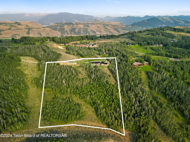 aerial view featuring a mountain view