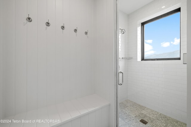 bathroom with an enclosed shower