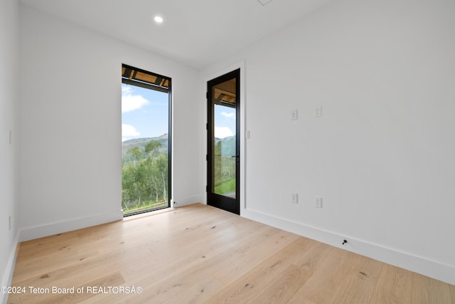 empty room featuring light wood-type flooring