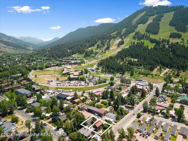 bird's eye view featuring a mountain view