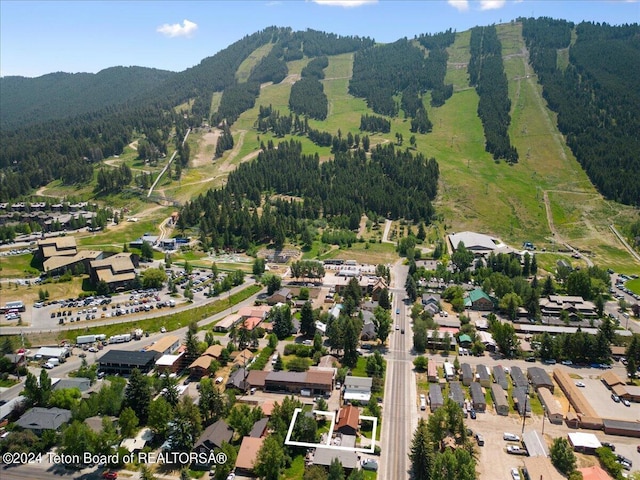 drone / aerial view with a mountain view