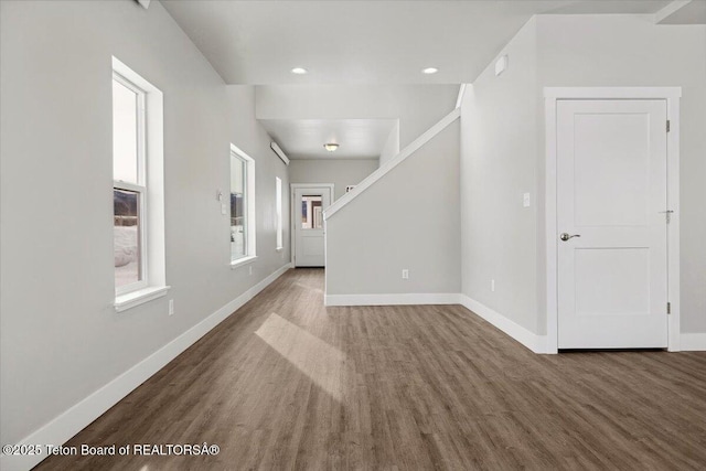 interior space featuring wood-type flooring