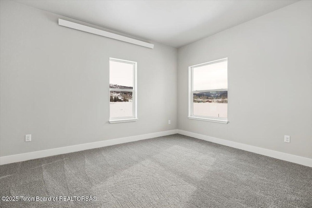 carpeted empty room featuring plenty of natural light