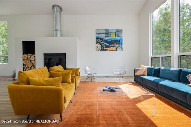 living room featuring hardwood / wood-style flooring and plenty of natural light