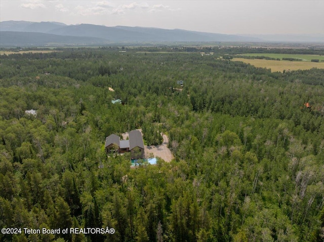 bird's eye view featuring a mountain view