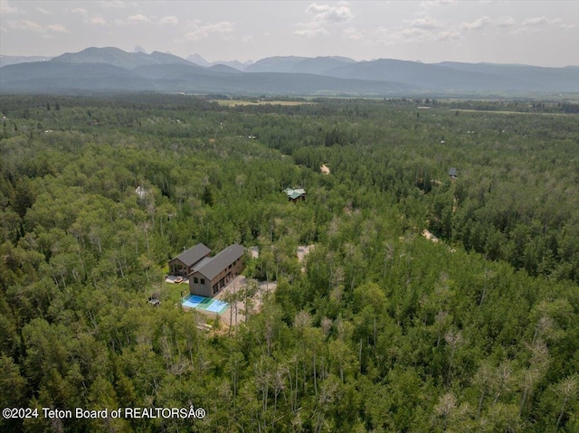 aerial view featuring a mountain view