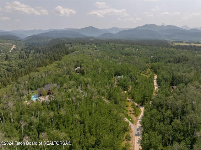 bird's eye view featuring a mountain view