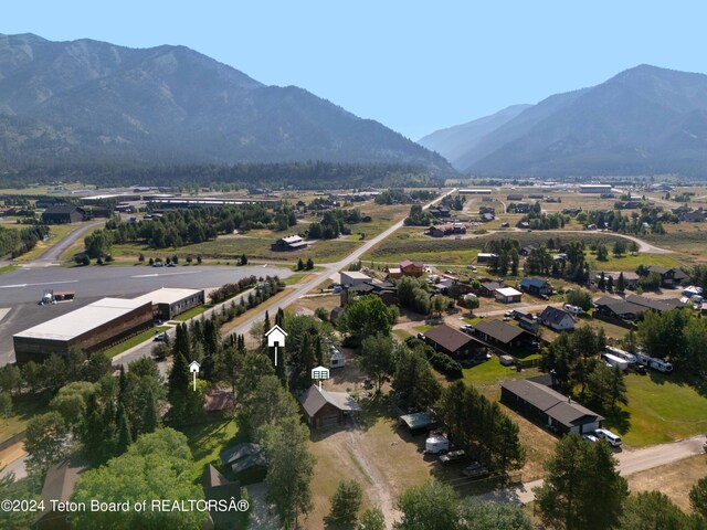 aerial view with a mountain view