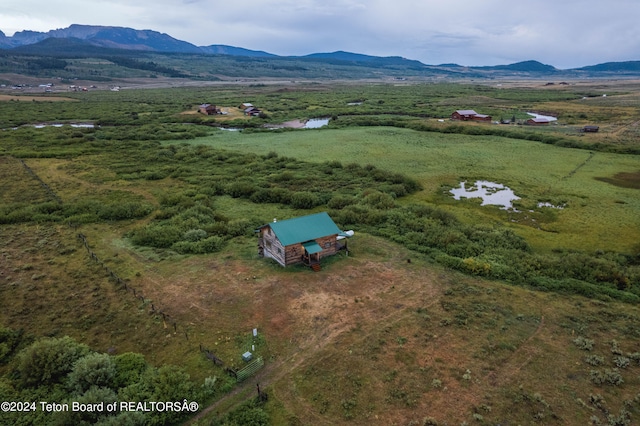 aerial view with a mountain view