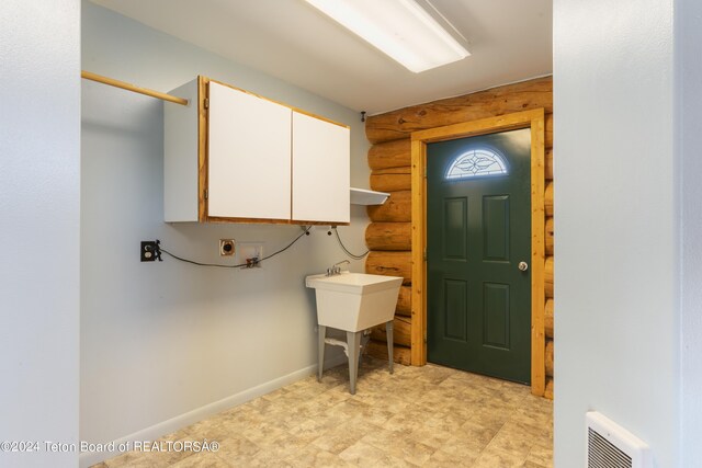 interior space with log walls