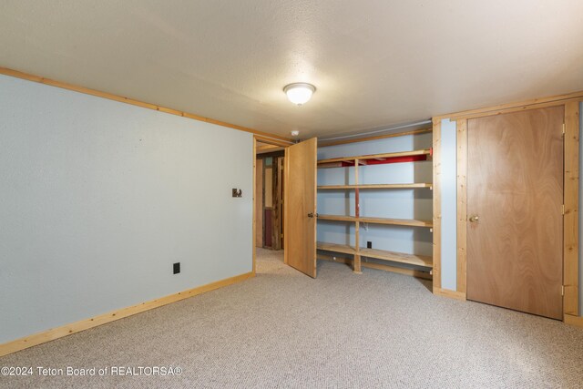 unfurnished bedroom featuring light carpet