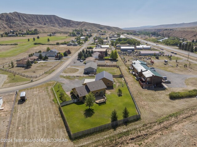 aerial view featuring a mountain view