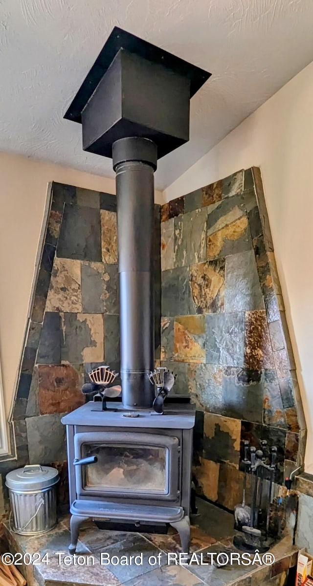 details with a wood stove