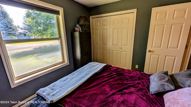 bedroom featuring a closet