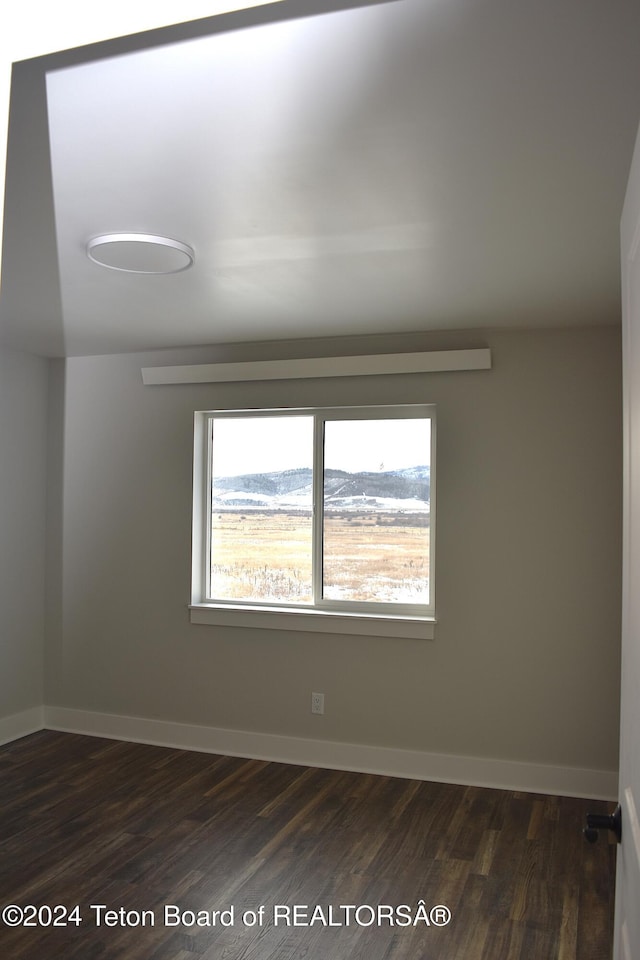 empty room with plenty of natural light and dark hardwood / wood-style flooring