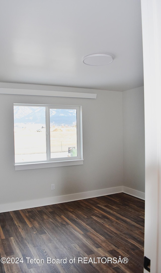 spare room featuring dark wood-type flooring