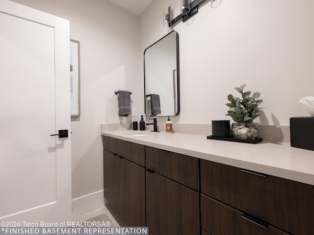 bathroom featuring vanity and tile patterned floors